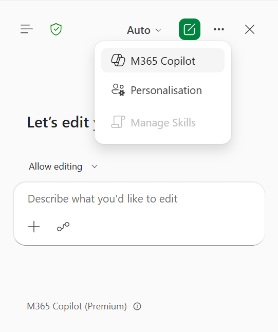 Copilot Personalization στο Excel